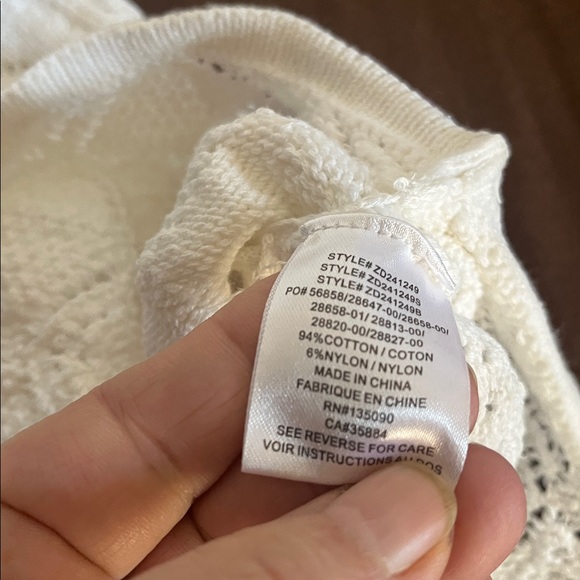 😄Z supply crocheted maxi dress lined off white medium - Picture 3 of 9